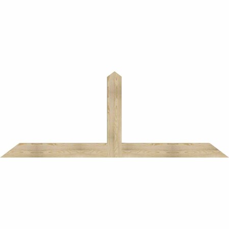 Ekena Millwork Portland Rough Sawn Timber Gable Bracket, Douglas Fir, 96"W x 36"H x 4"D x 6"F, 9/12 Pitch GBW096X36X0406POR00RDF